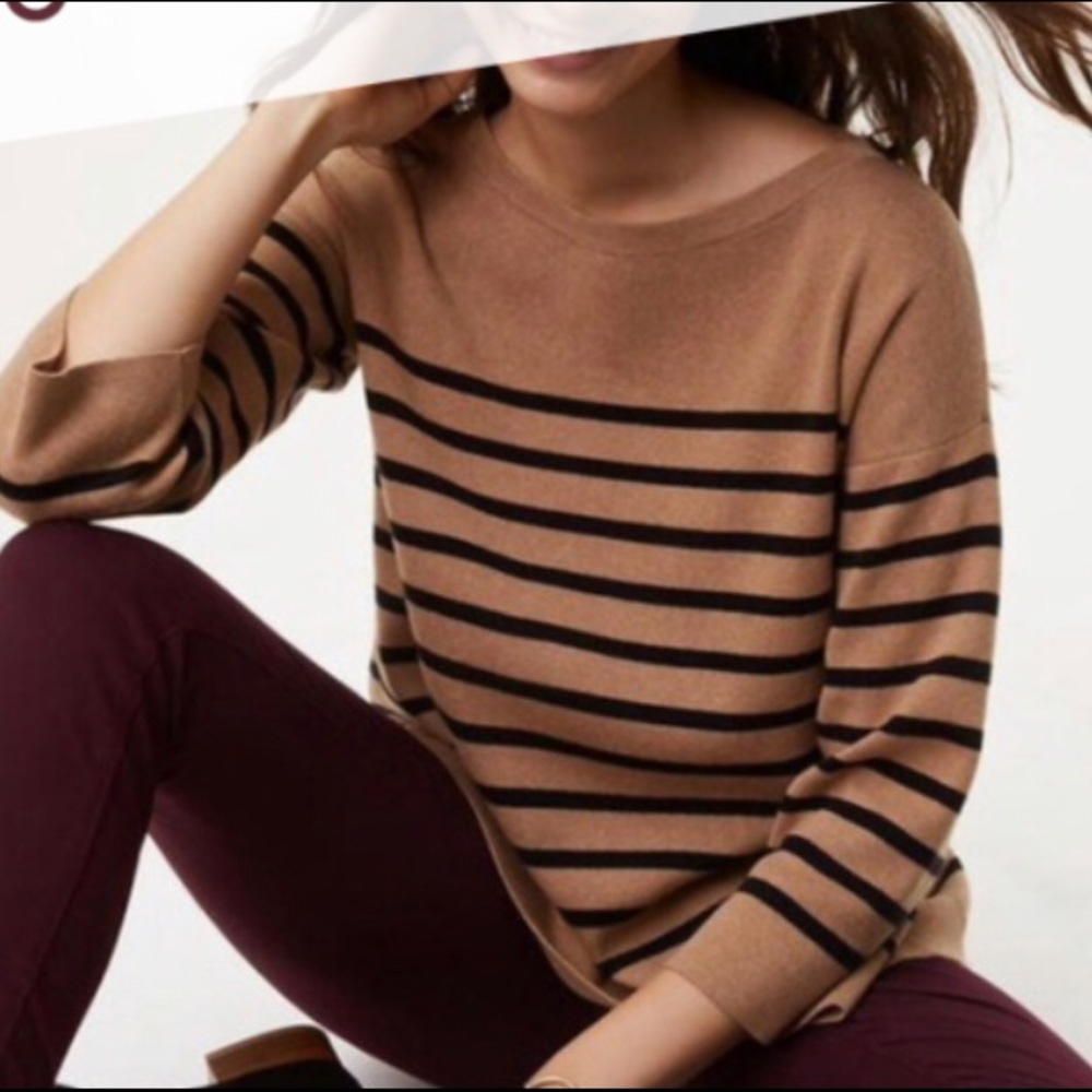 Striped sweater with back detail